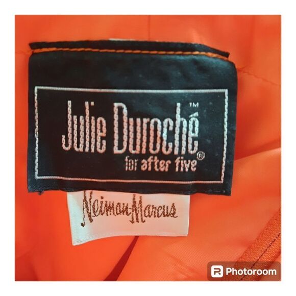 80s Julie Duroche After Six Ruched Ruffle Rosette One Shoulder Prom Dress - Picture 2 of 8